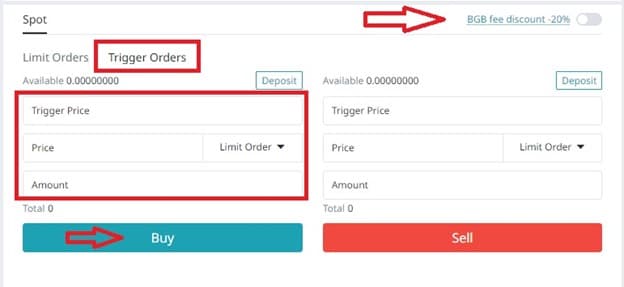 سفارش Trigger Order در صرافی بیت گت