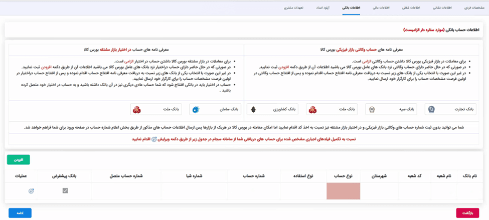 دریافت معرفی نامه برای افتتاح حساب وکالتی بورس کالا