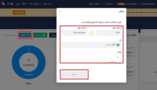 بخش تبدیل در صرافی فرهاد اکسچنج