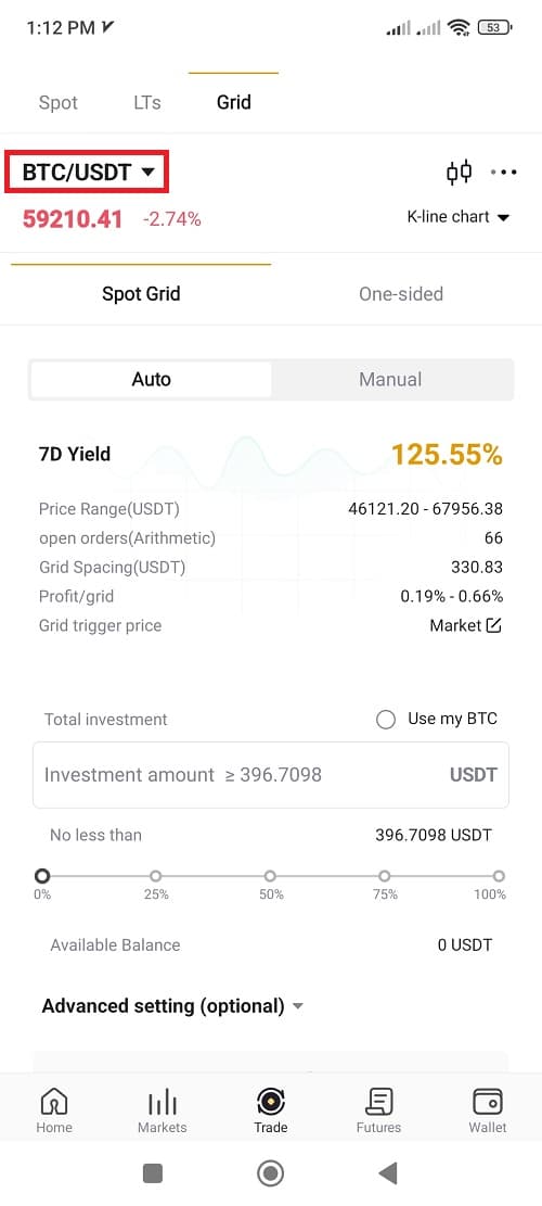 گرید تریدینگ (Grid Trading) صرافی ال بانک اپلیکیشن