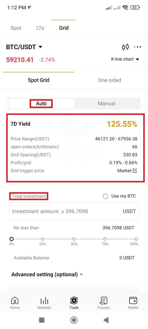 اپلیکیشن گرید تریدینگ (Grid Trading) صرافی ال بانک