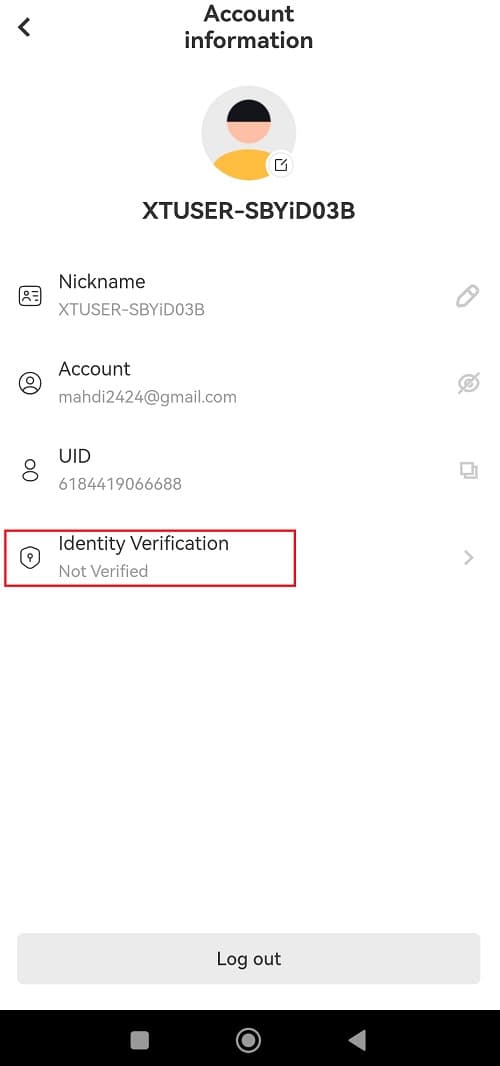 Account information