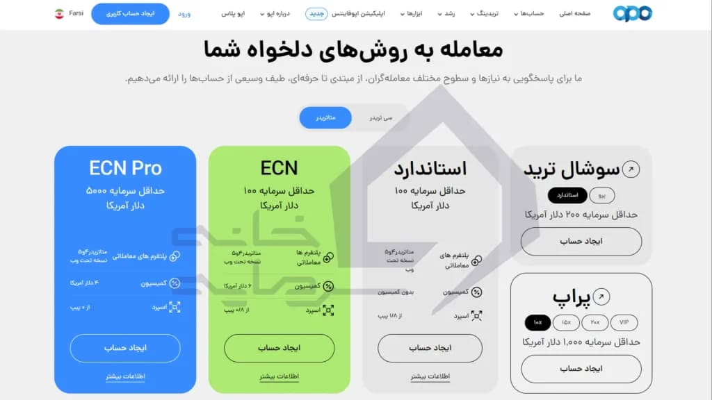حساب‌های معاملاتی: تنوع برای هر سلیقه