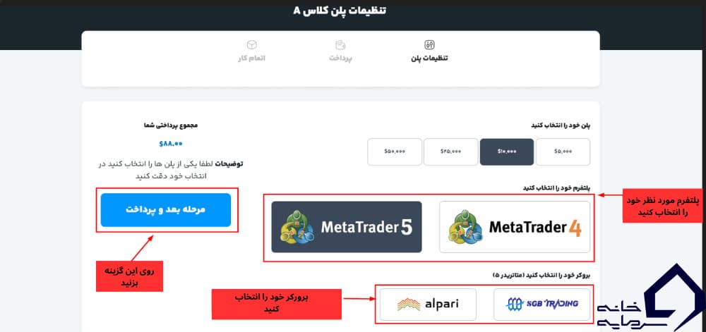 مرحله انتخاب بروکر در سرمایه گذار برتر (SGB)