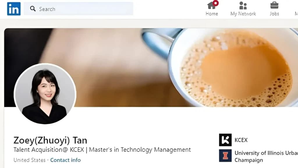 حساب لینکدین یکی از مدیران kcex
