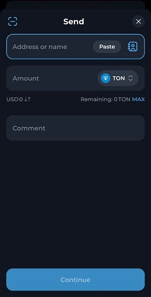 نحوه برداشت در کیف پول تون کیپر