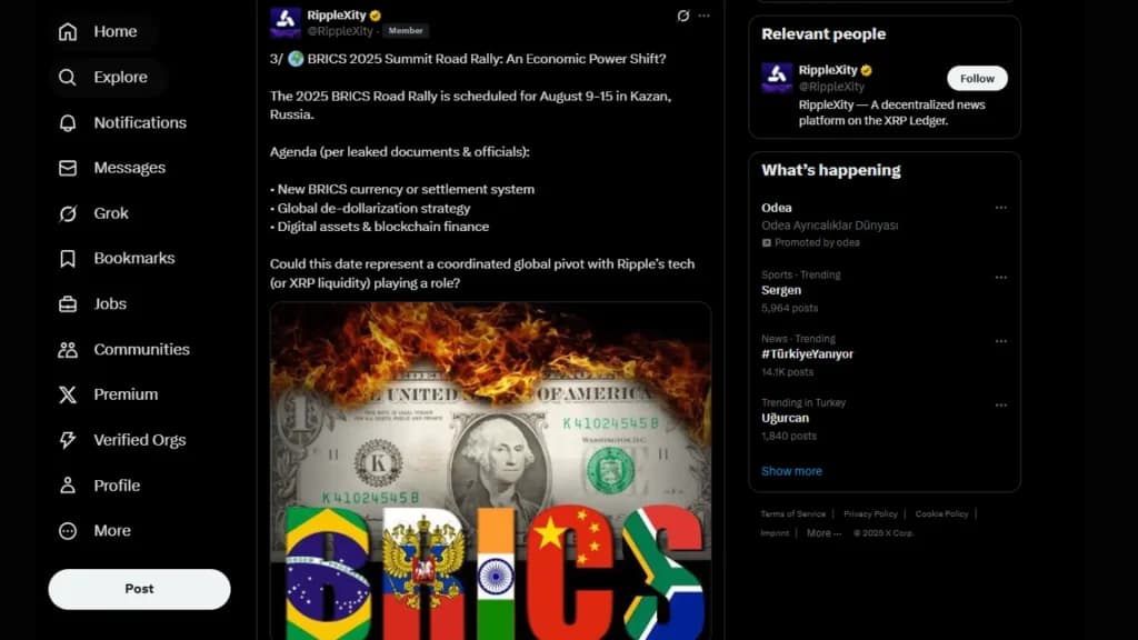توییت مربوط به رالی جاده‌ای BRICS 2025 از ۹ تا ۱۵ آگوست در قازان روسیه برگزار خواهد شد.
