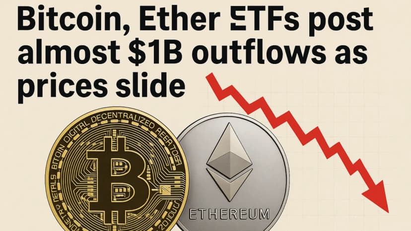 خروج ۱.۳ میلیارد دلاری از ETFهای بیت‌کوین و اتریوم | موج ترس در بازار