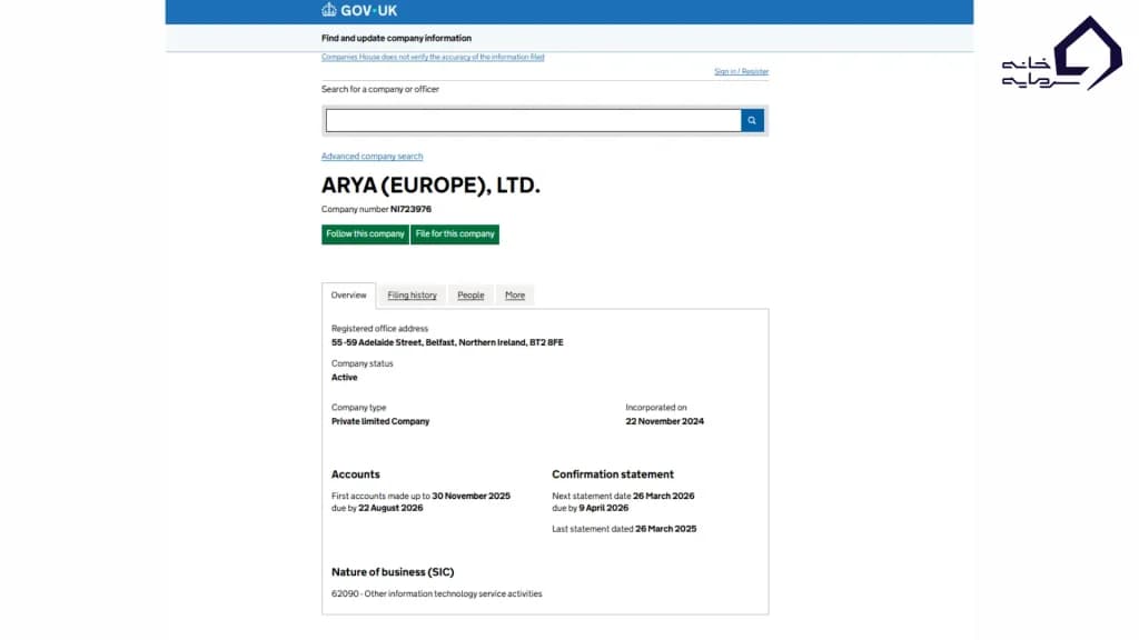 سند ثبت شرکت در بریتانیا