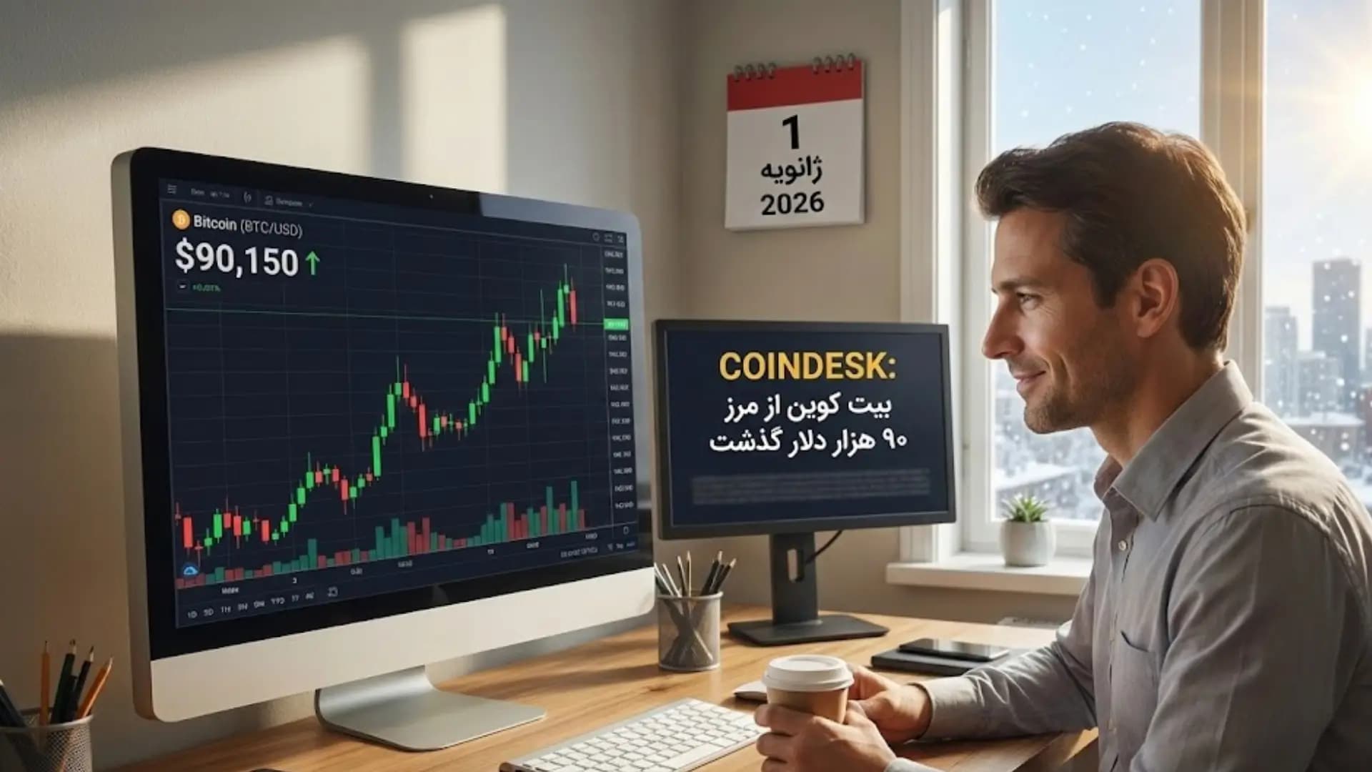 قیمت بیت‌ کوین بالای ۹۰ هزار دلار