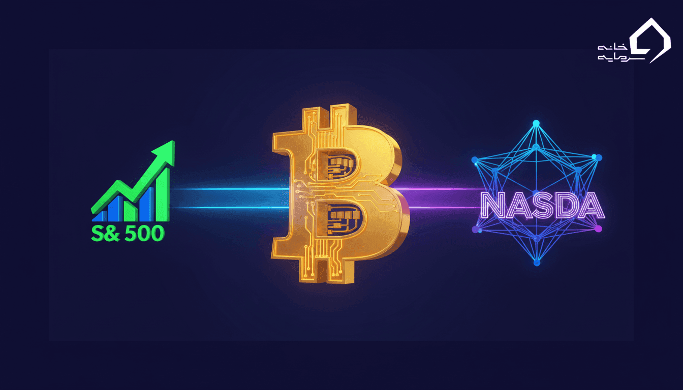 همبستگی بیت‌کوین چیست؟ رابطه آن با شاخص S&P 500 و نزدک چگونه است؟ (راهنمای جامع ۲۰۲۶)