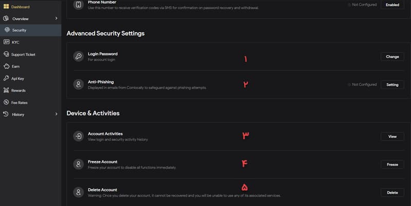 گزینه های امنیتی حساب کاربری در صرافی کوین لوکالی گزینه های امنیتی حساب کاربری در صرافی کوین لوکالی