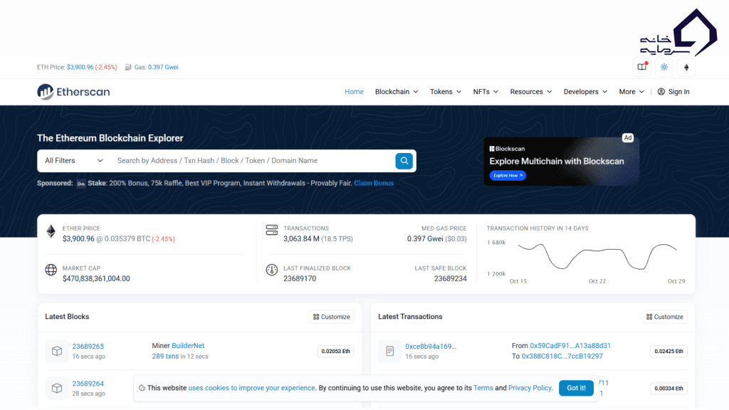 آموزش گامبهگام پیگیری تراکنش تتر در اتراسکن (ERC20) آموزش گامبهگام پیگیری تراکنش تتر در اتراسکن (ERC20)